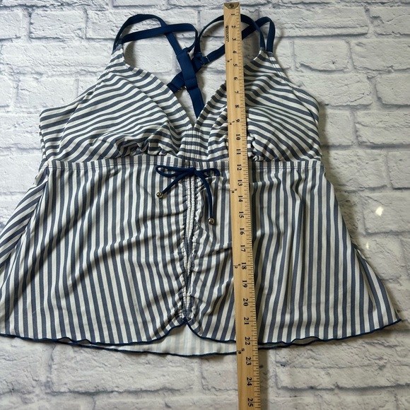Nautical Navy/White Striped Tankini 2 Piece Swim Suit. Size 2X. #fishermancore - Picture 10 of 12